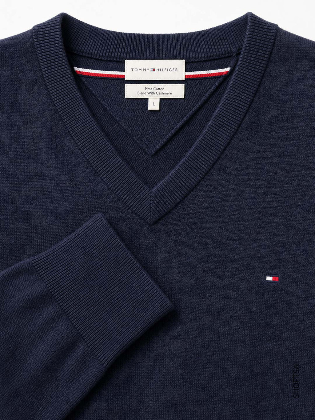 Pullover scollo a V cotone Pima cashmere Tommy Hilfiger