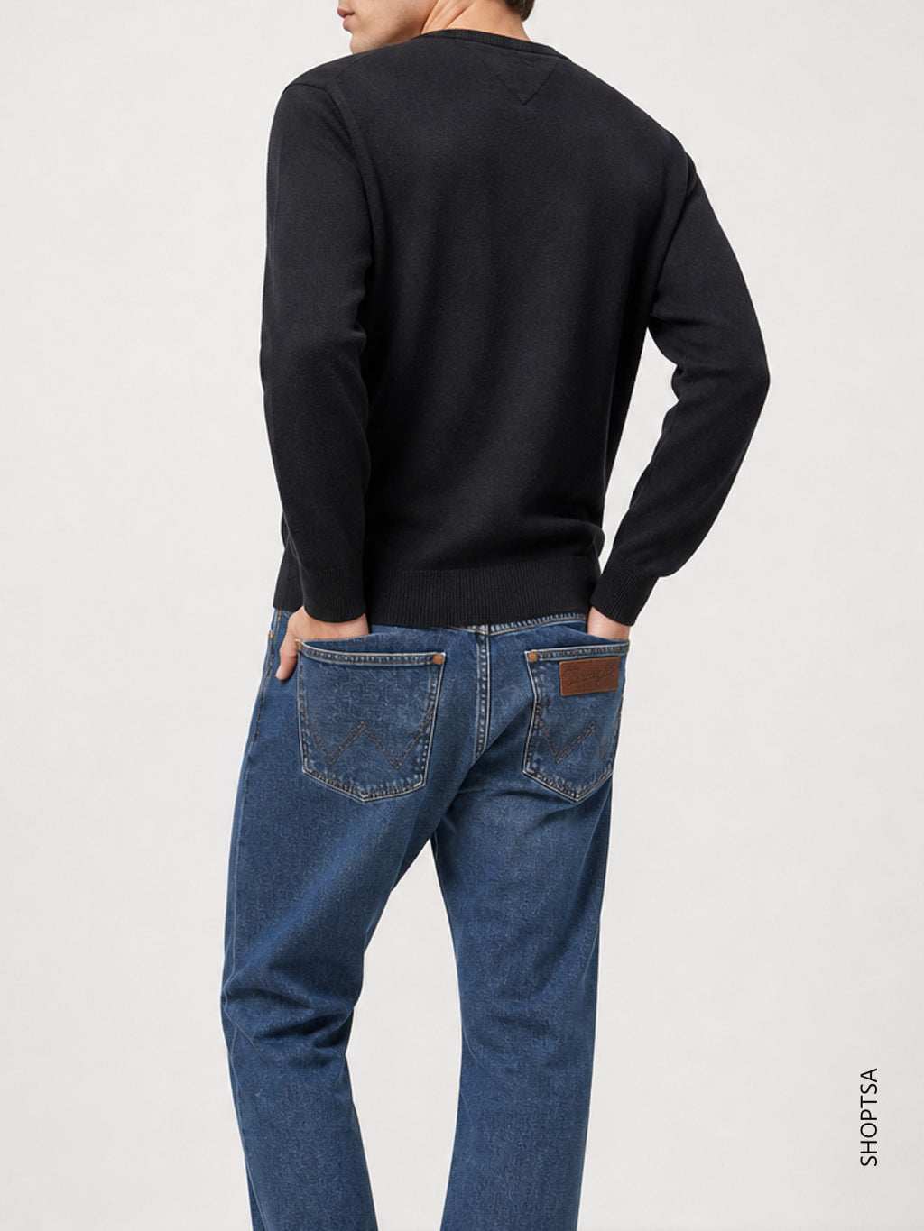 Pullover scollo a V cotone Pima cashmere Tommy Hilfiger