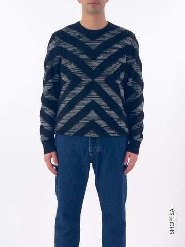 Maglione jaquard nero