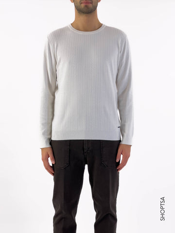 Crew-neck sweater in textured viscose - GAUDì