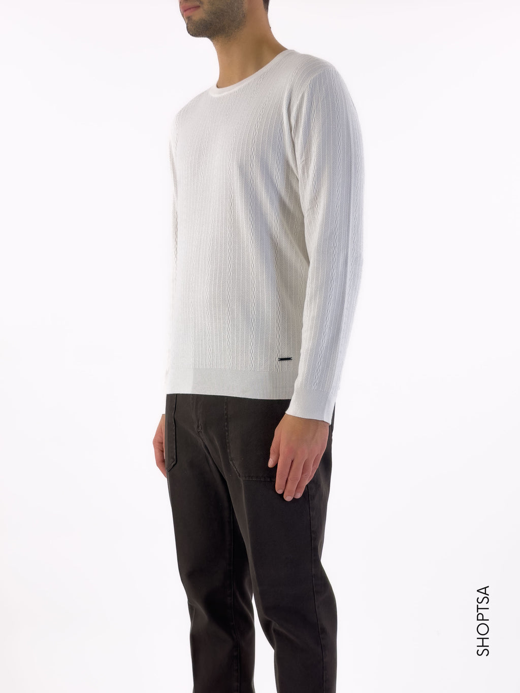 Crew-neck sweater in textured viscose - GAUDì