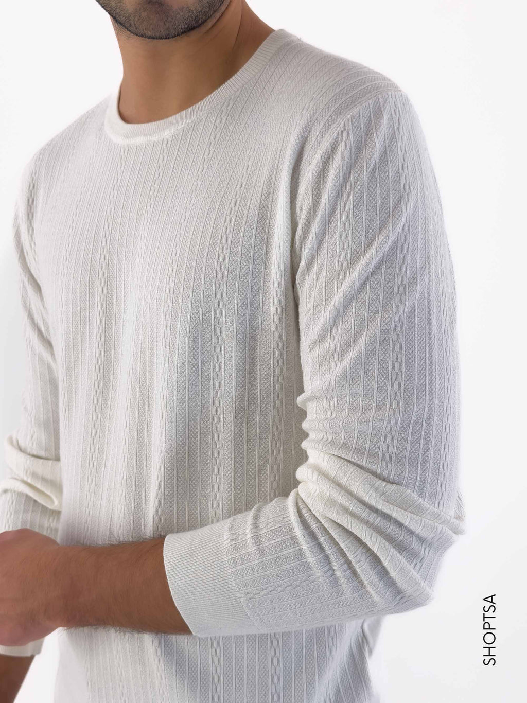 Crew-neck sweater in textured viscose - GAUDì