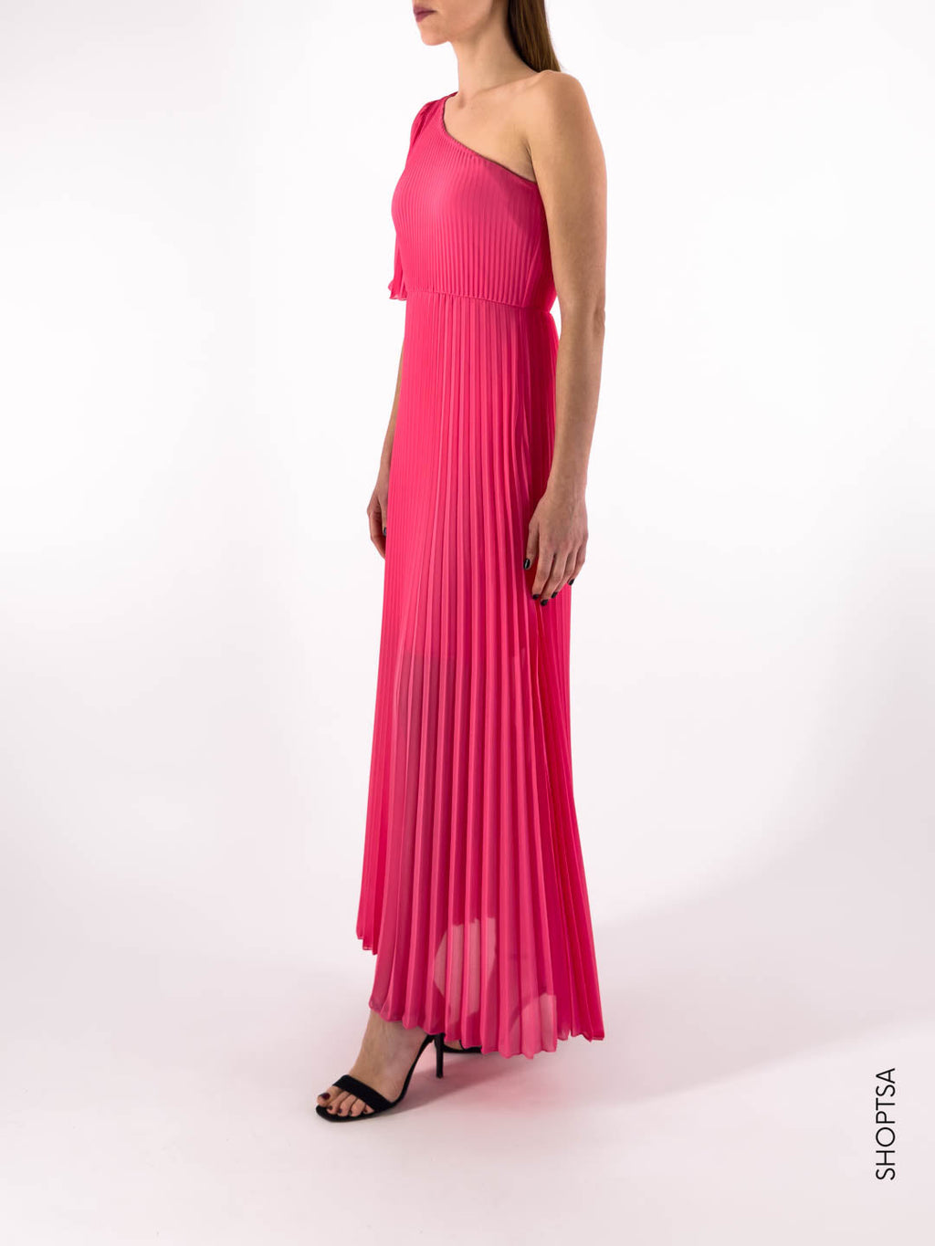 Pleated one-shoulder dress - ViCOLO
