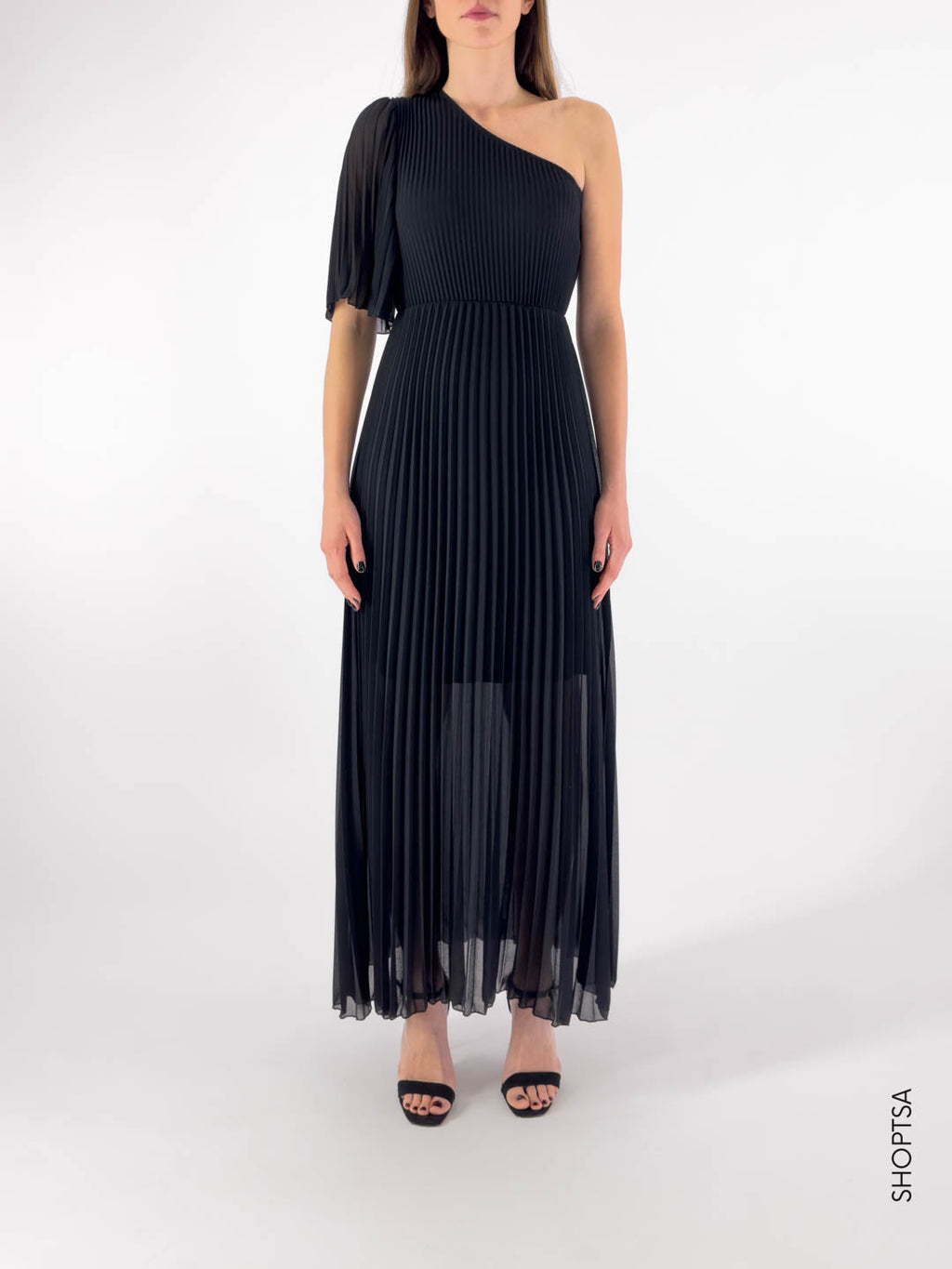 Pleated one-shoulder dress - ViCOLO