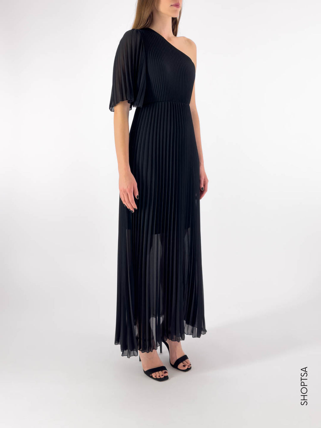 Pleated one-shoulder dress - ViCOLO