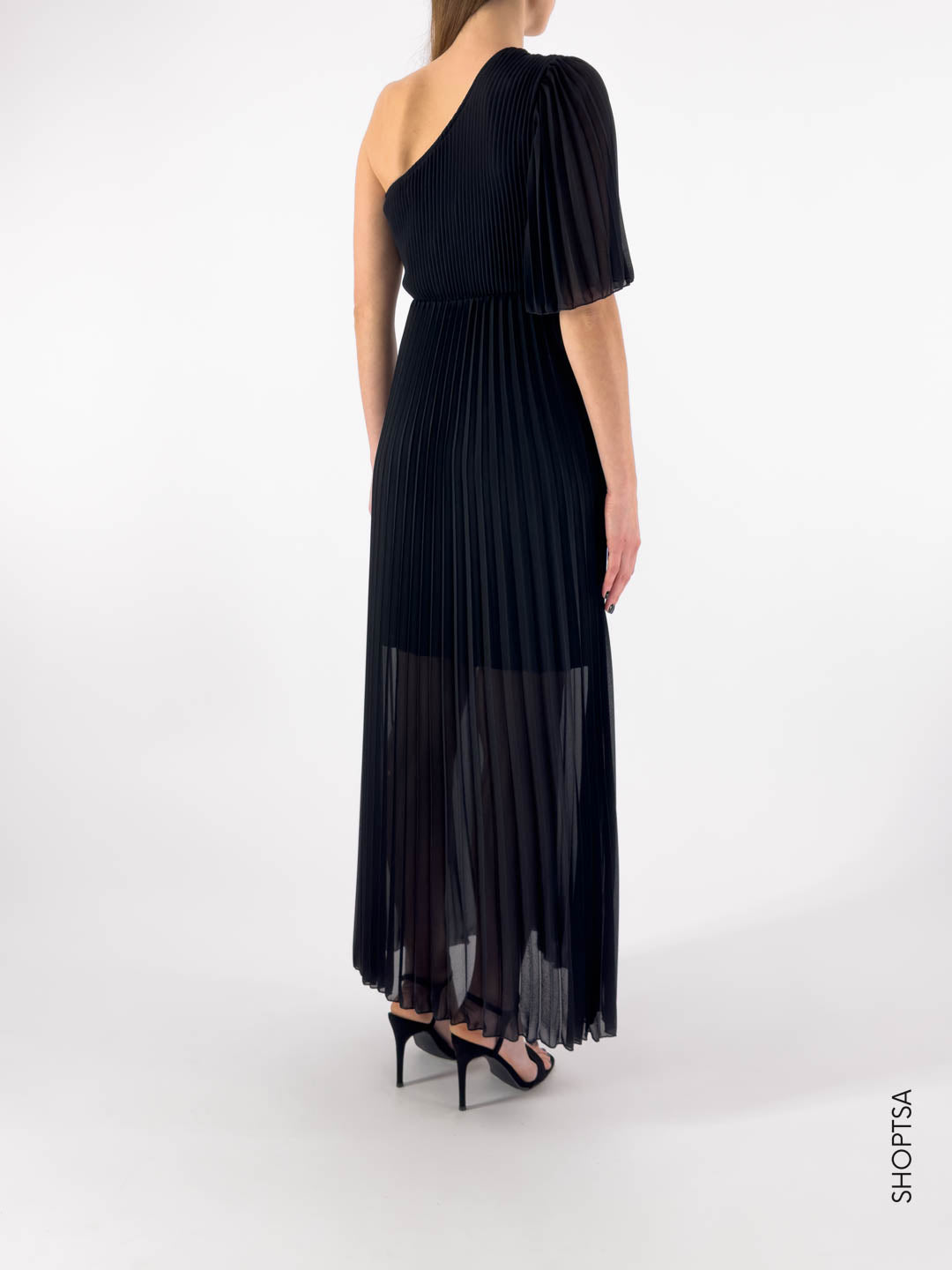 Pleated one-shoulder dress - ViCOLO