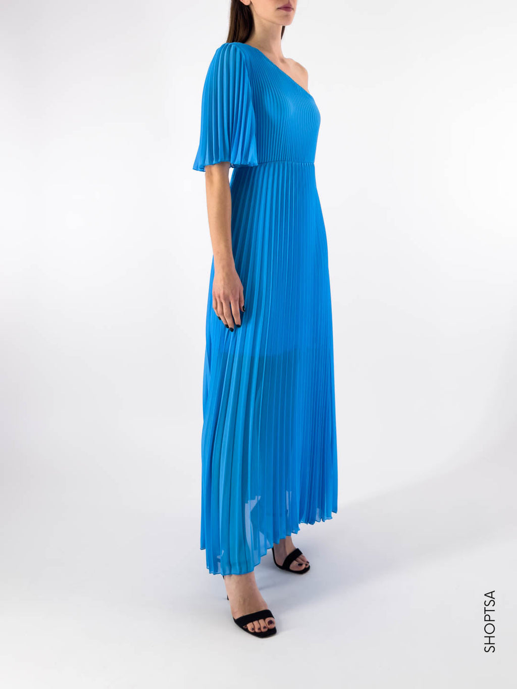 Pleated one-shoulder dress - ViCOLO