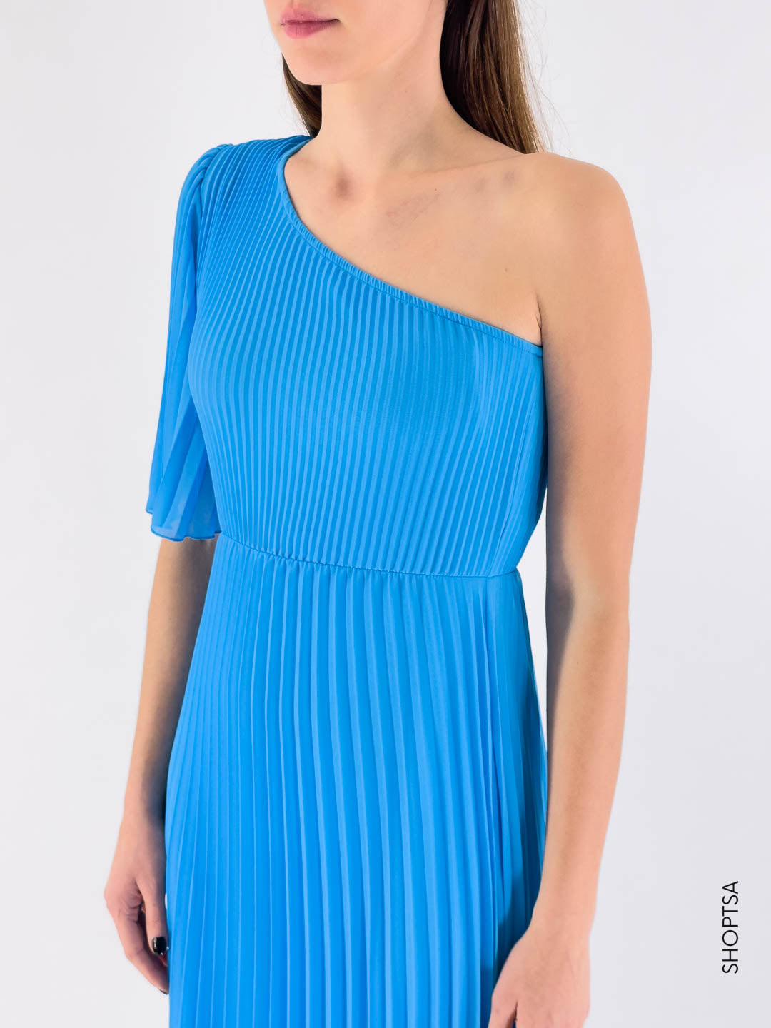 Pleated one-shoulder dress - ViCOLO