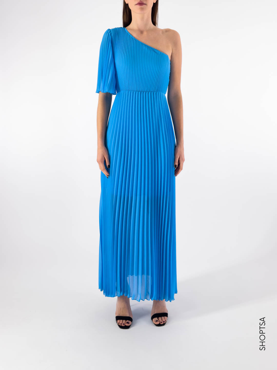 Pleated one-shoulder dress - ViCOLO