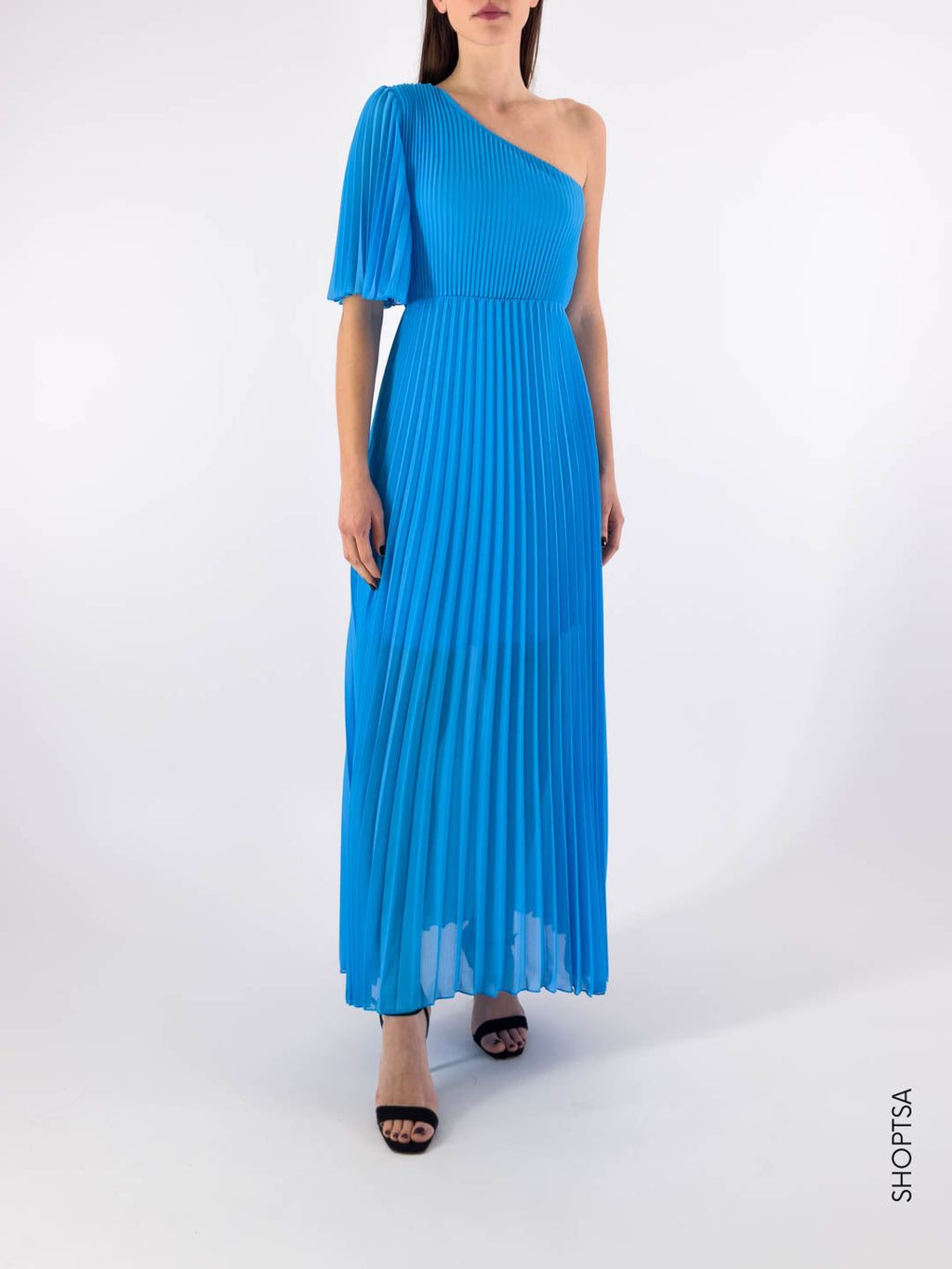 Pleated one-shoulder dress - ViCOLO