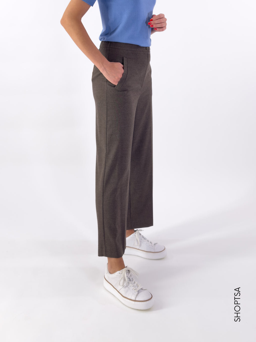 Flannel trousers with TITANO elastic - EMME Marella