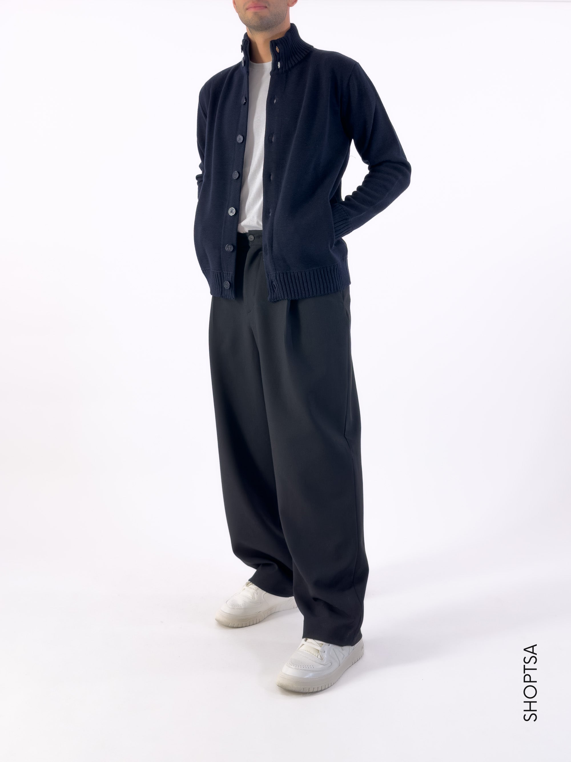 Giacca cardigan in lana con bottoni