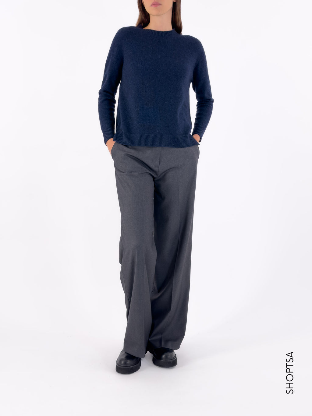 Maglia boxy in lana e cashmere 40204