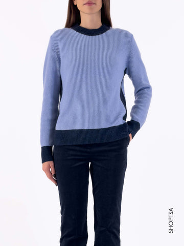 Two-tone premium wool sweater 40214