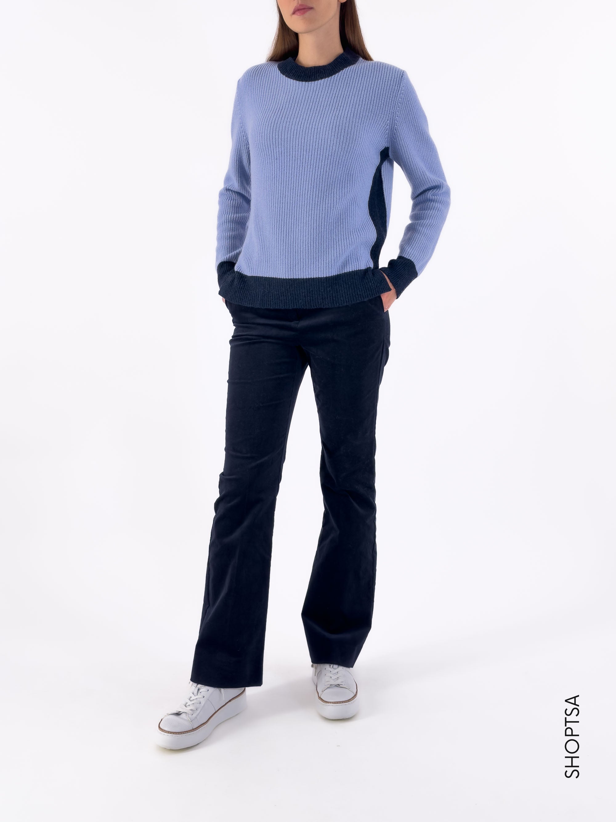 Maglione in lana premium bicolore 40214