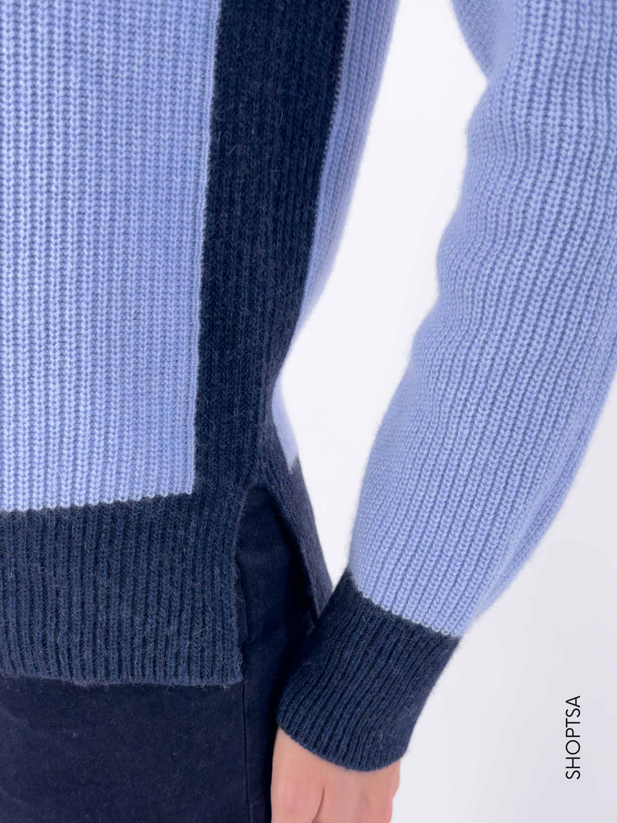 Maglione in lana premium bicolore 40214