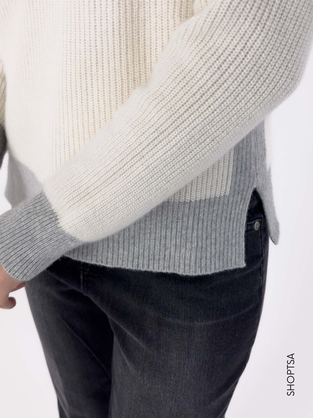 Maglione in lana bicolore 40214