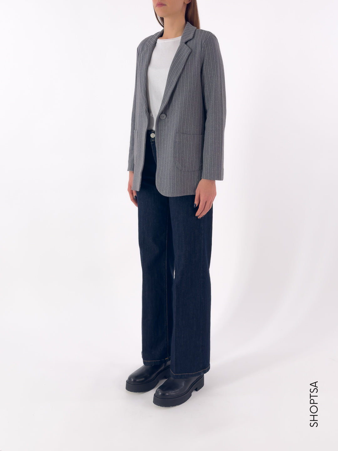 Blazer in felpa gessato DL69GA