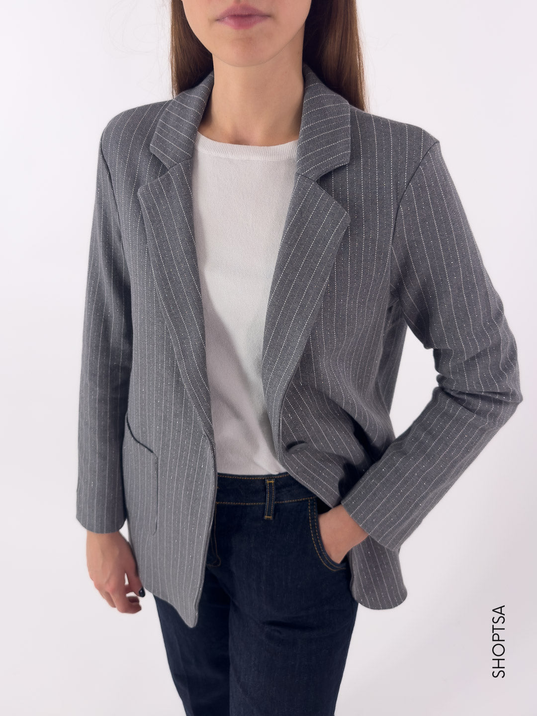 Blazer in felpa gessato DL69GA