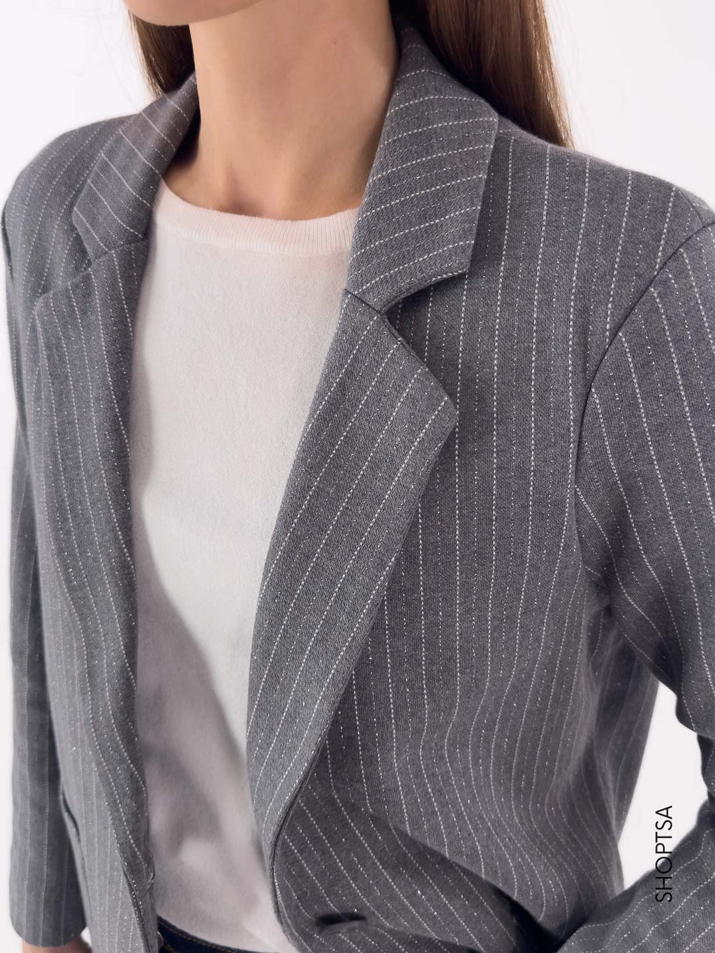 Blazer in felpa gessato DL69GA