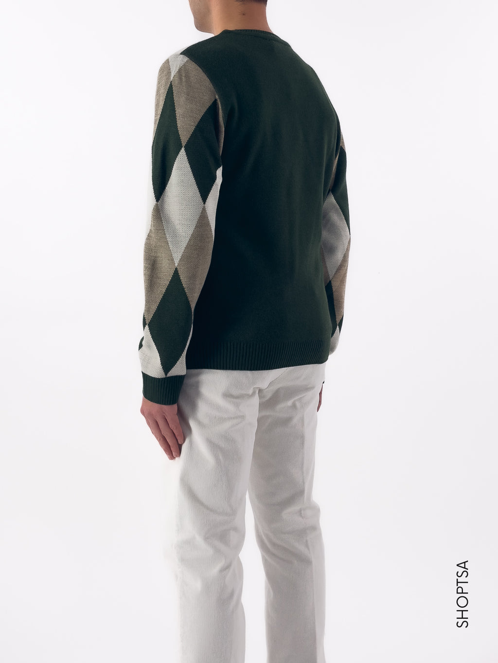 Maglione girocollo a rombi