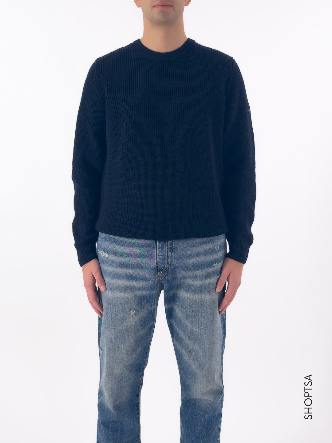 Maglione costa inglese lana merinos