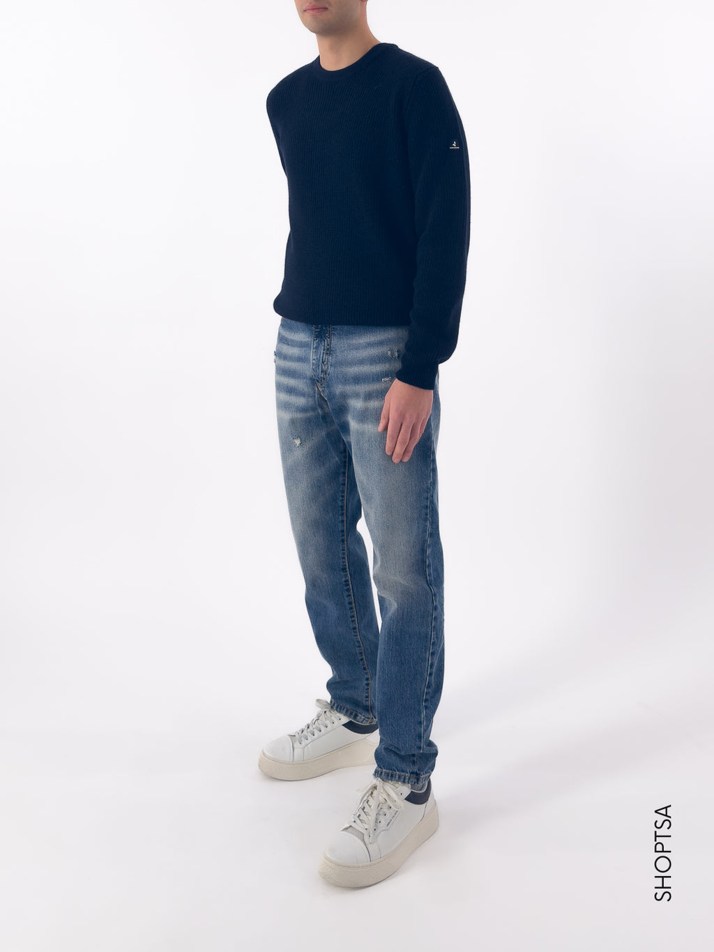 Maglione costa inglese lana merinos