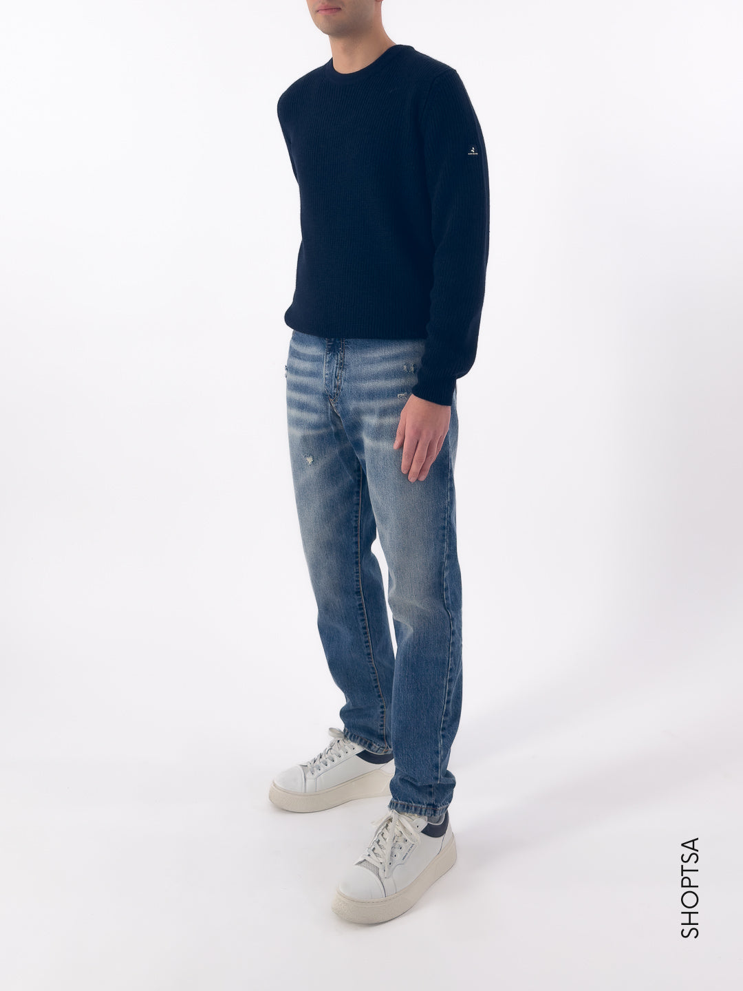 Maglione costa inglese lana merinos