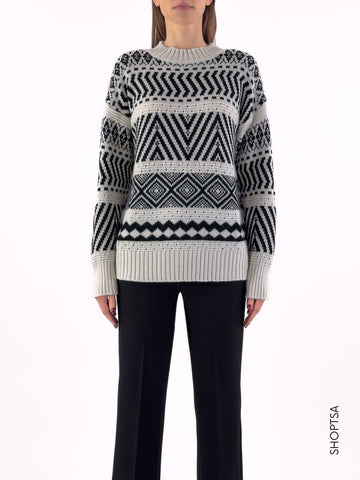 Wool jacquard sweater 55040r - ViCOLO
