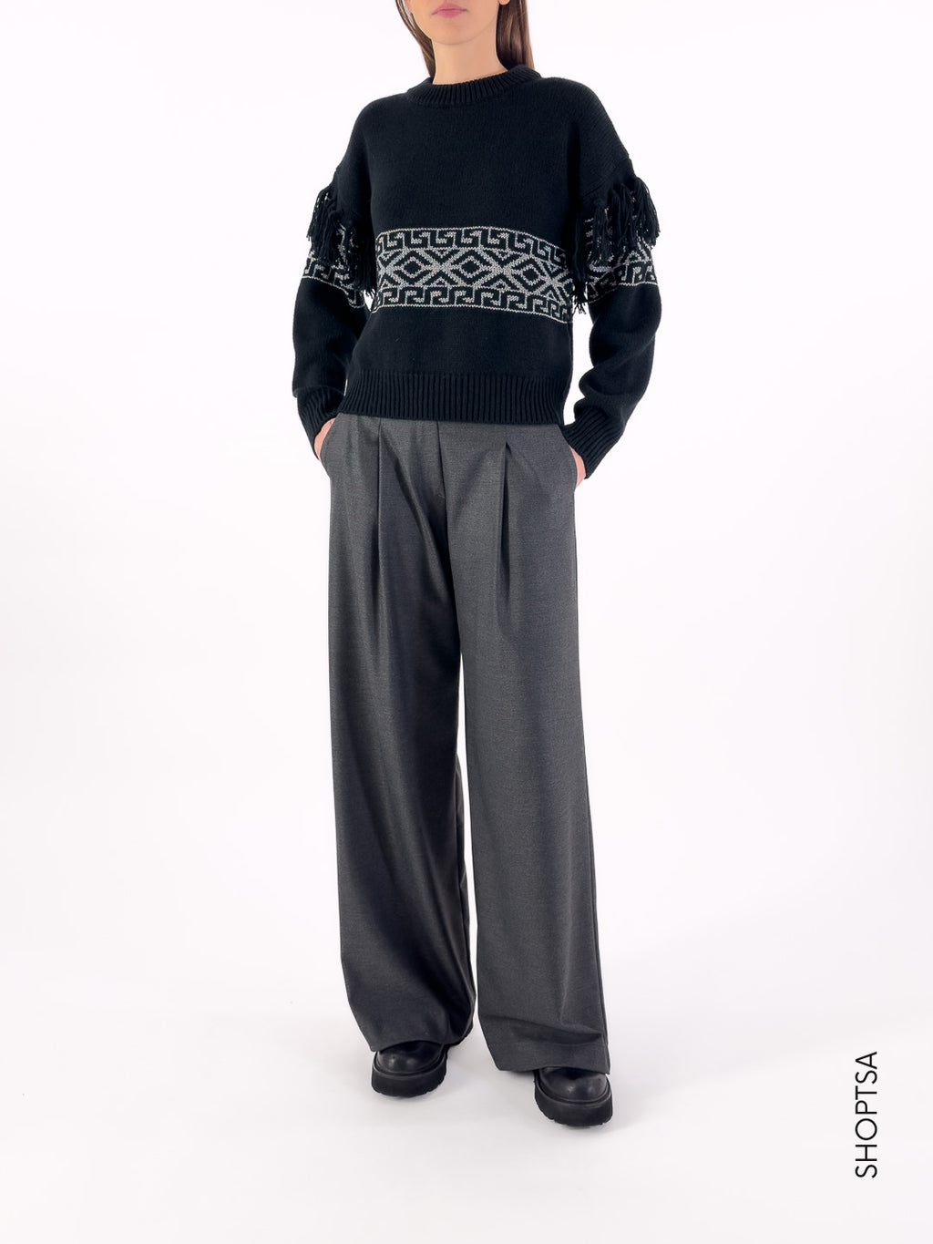 Maglione frange 55140r - ViCOLO