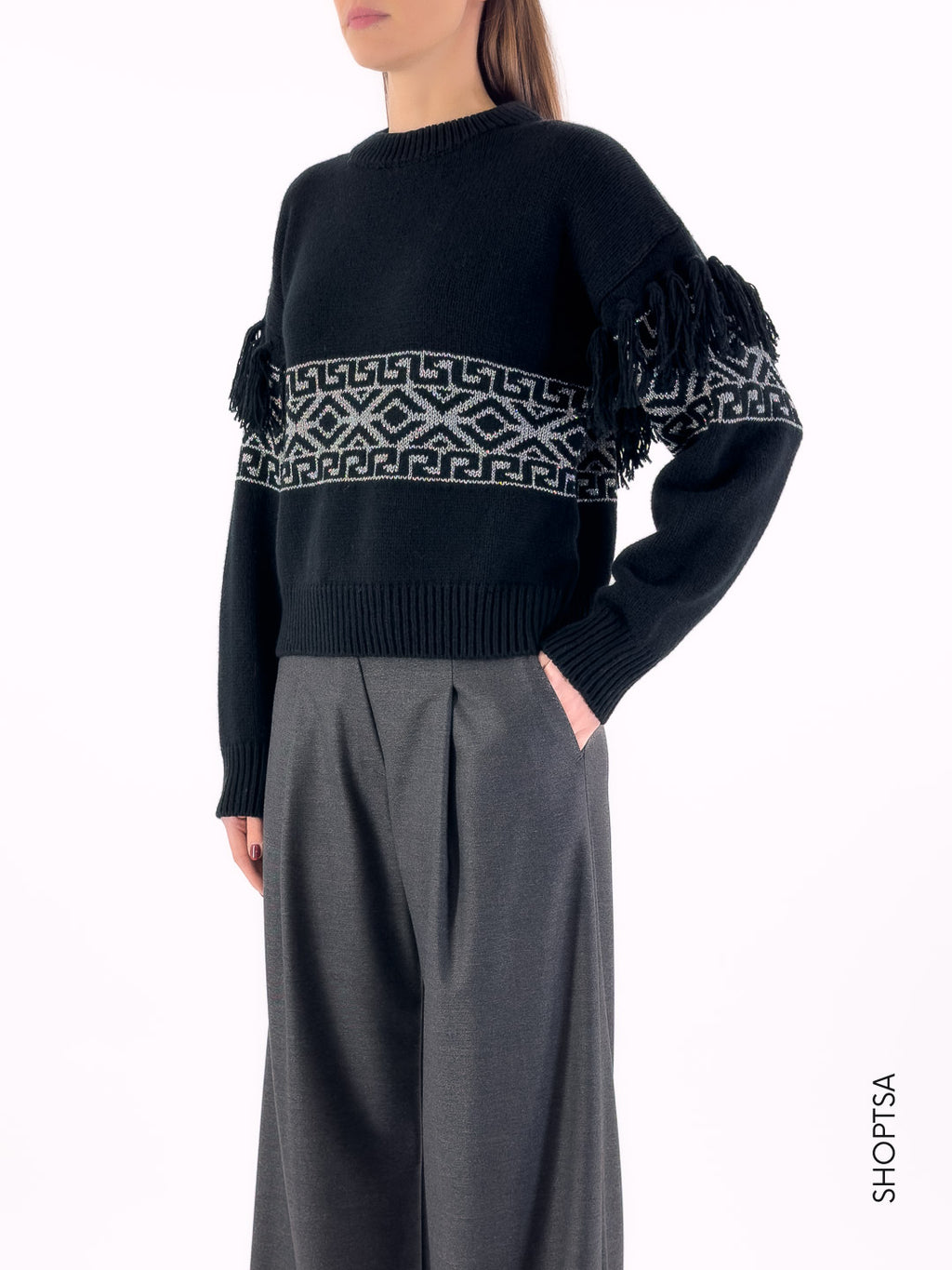 Maglione frange 55140r - ViCOLO