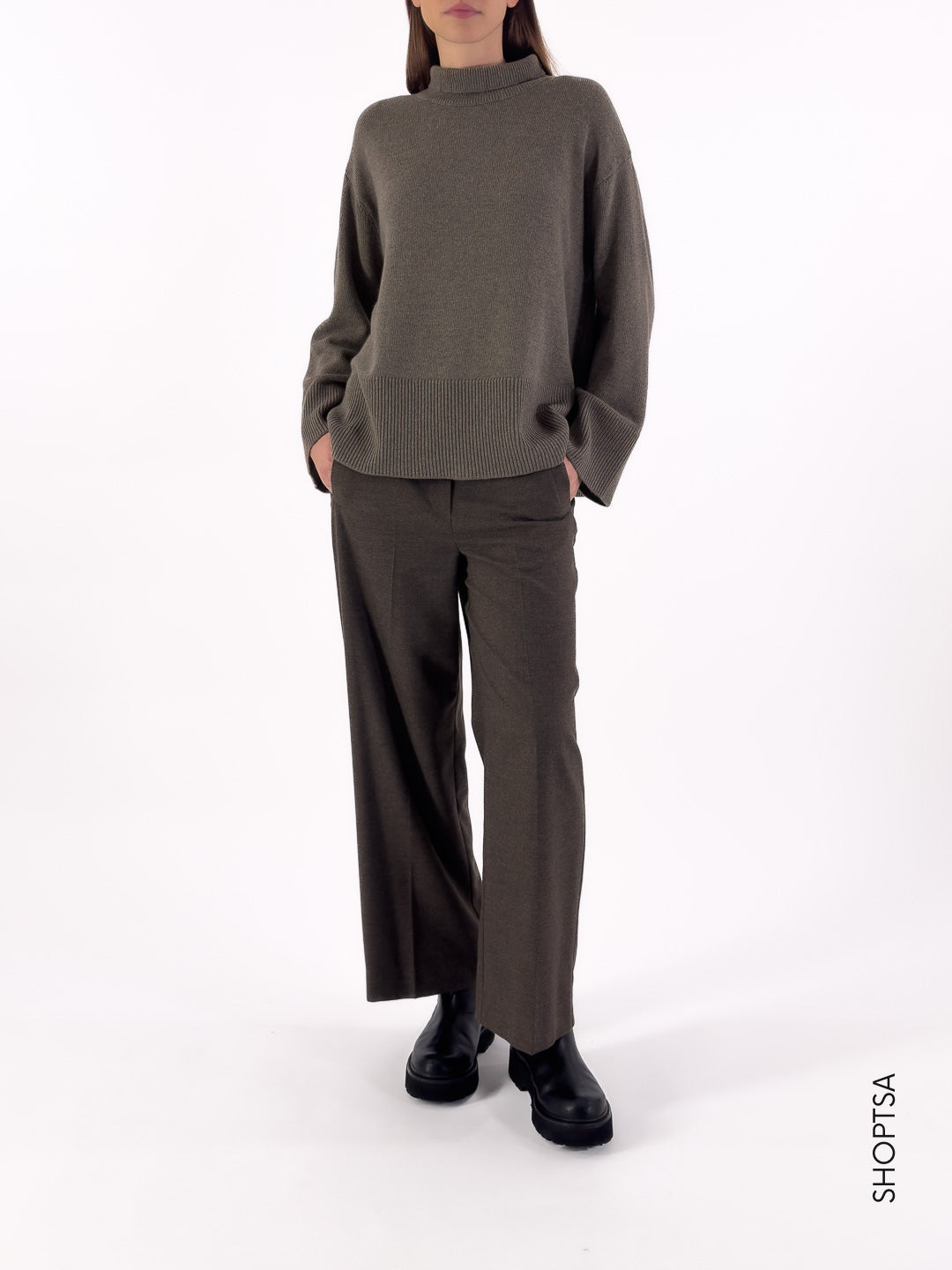 Dove gray turtleneck sweater 77251r - ViCOLO
