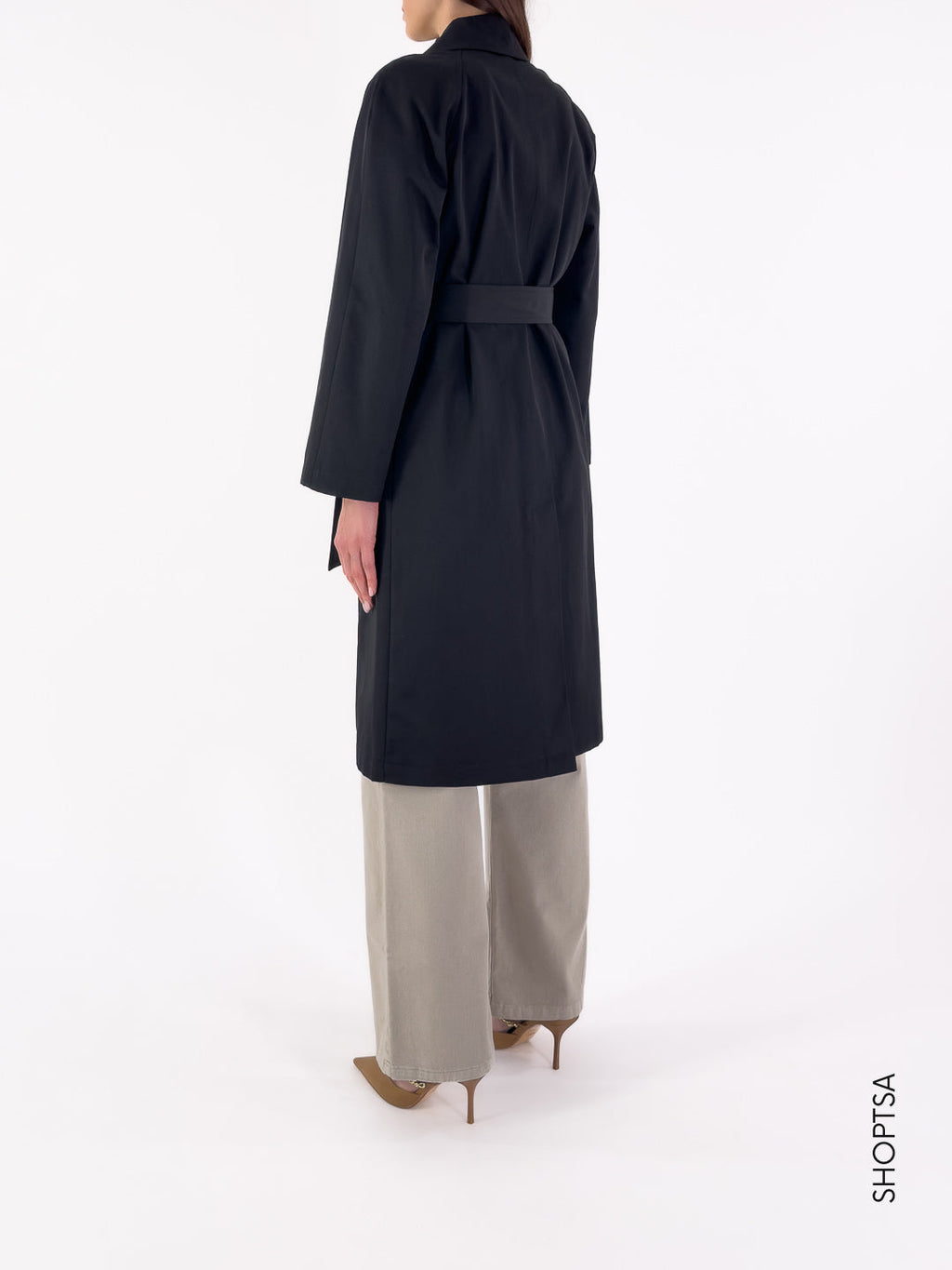 Trench doppiopetto lungo nero - Emme Marella - shopTSa