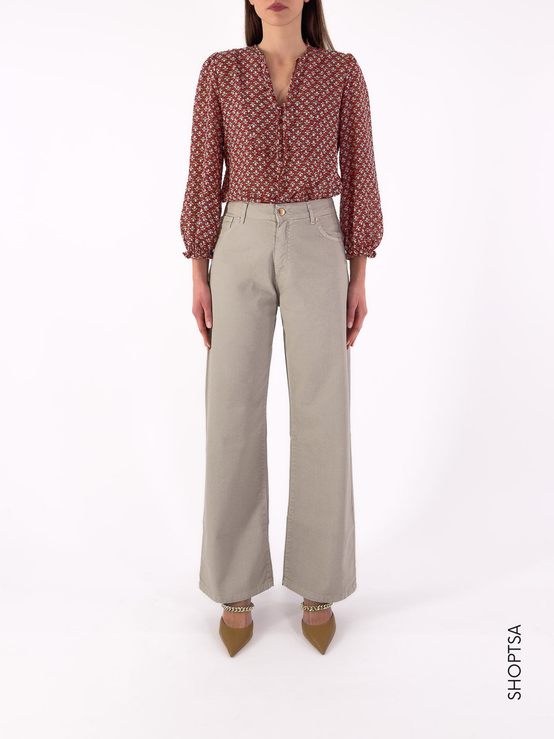CALERNO - EMME Marella patterned plumetis shirt