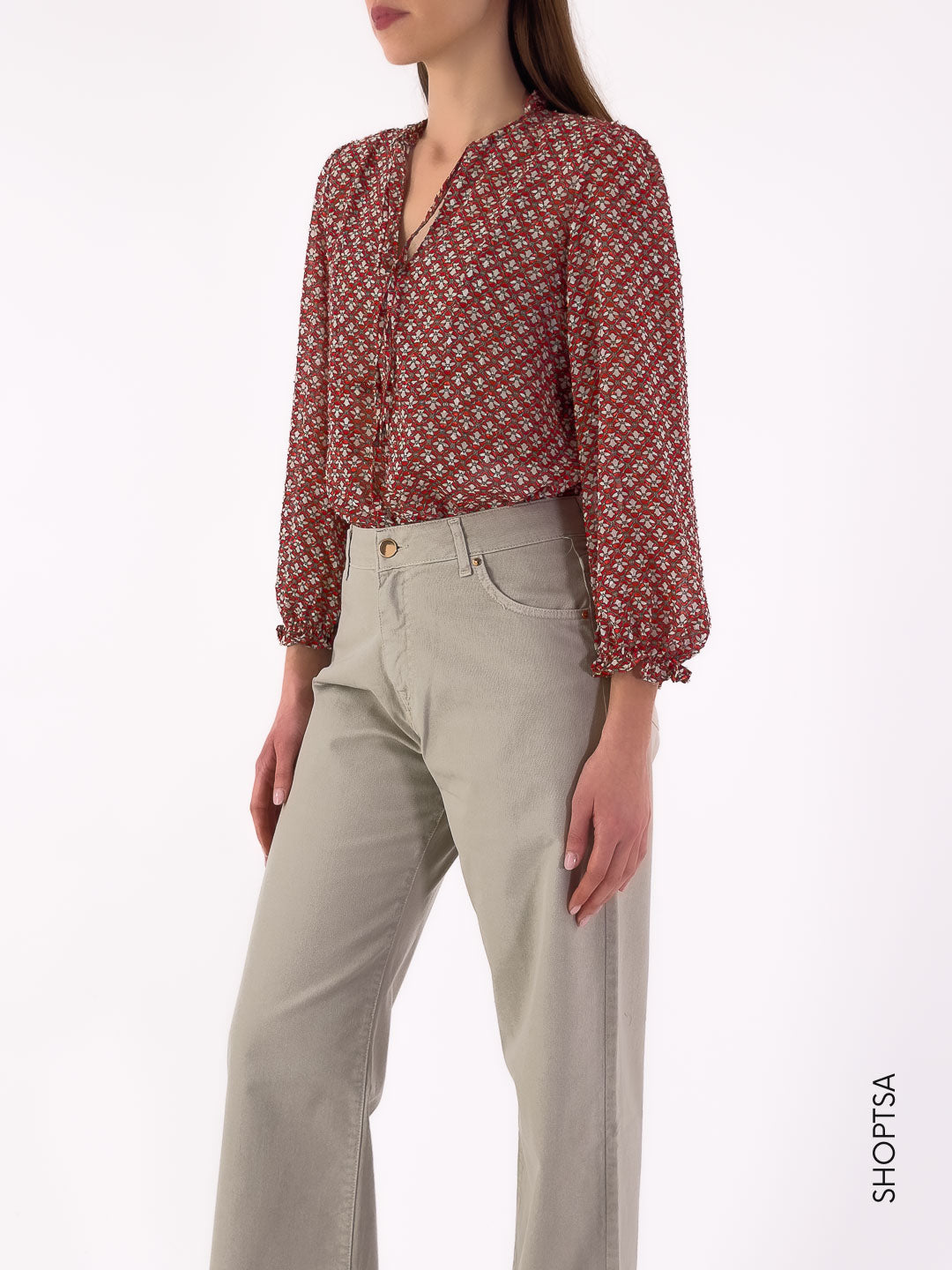 CALERNO - EMME Marella patterned plumetis shirt