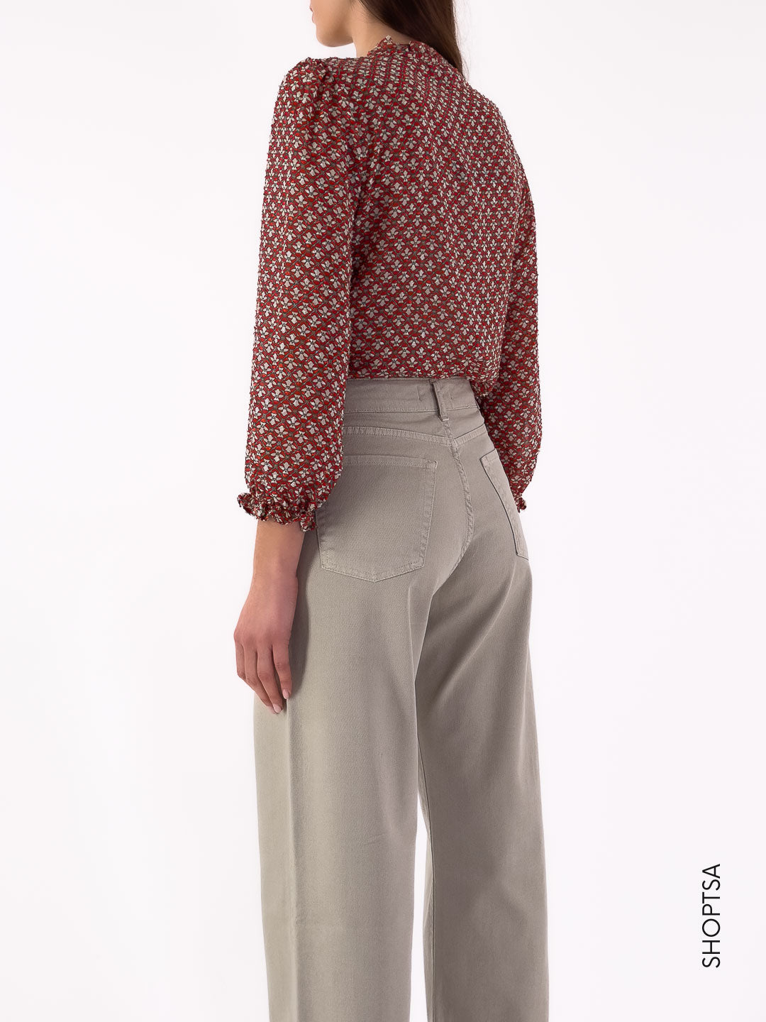 CALERNO - EMME Marella patterned plumetis shirt