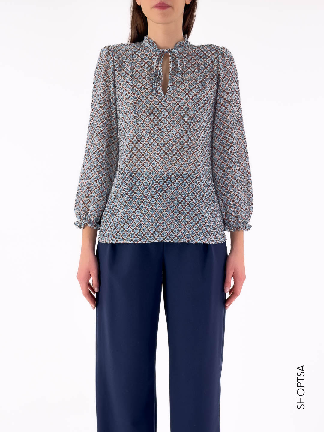 CALERNO - EMME Marella patterned plumetis shirt