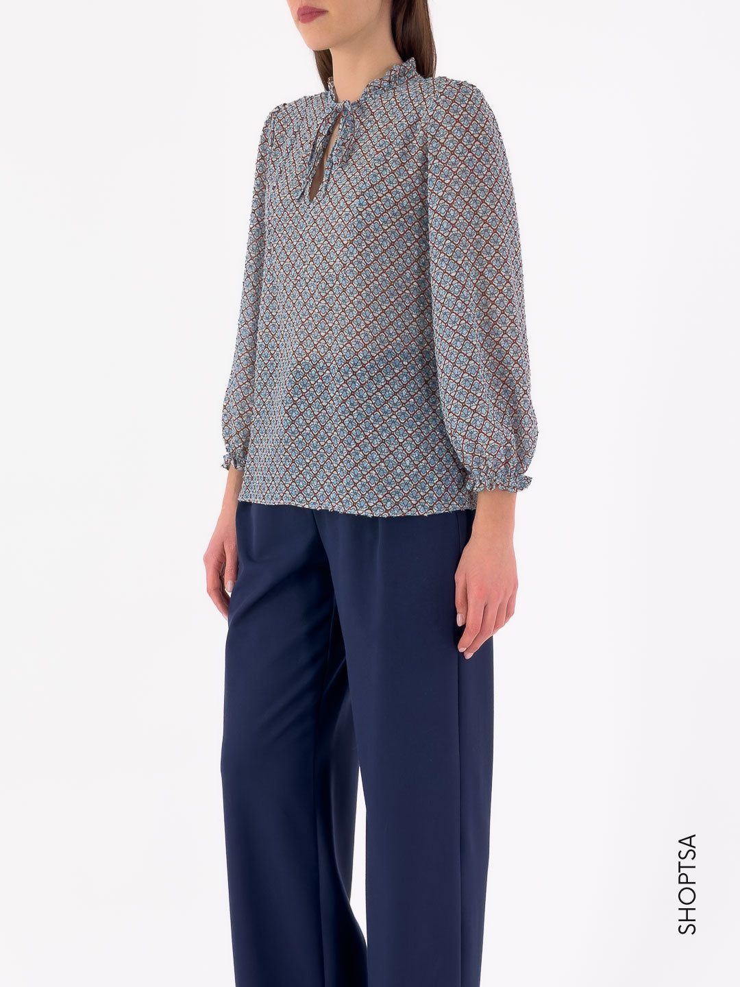 CALERNO - EMME Marella patterned plumetis shirt
