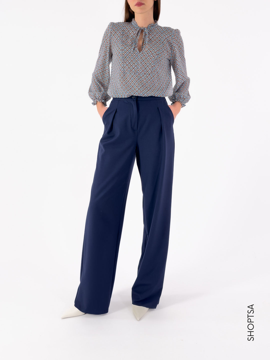 CALERNO - EMME Marella patterned plumetis shirt