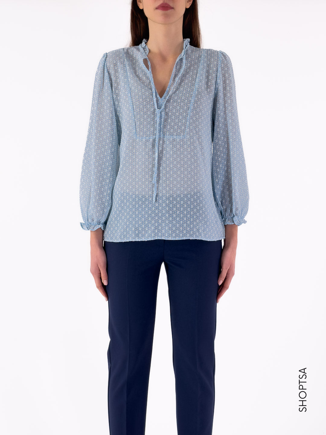 CALERNO - EMME Marella patterned plumetis shirt