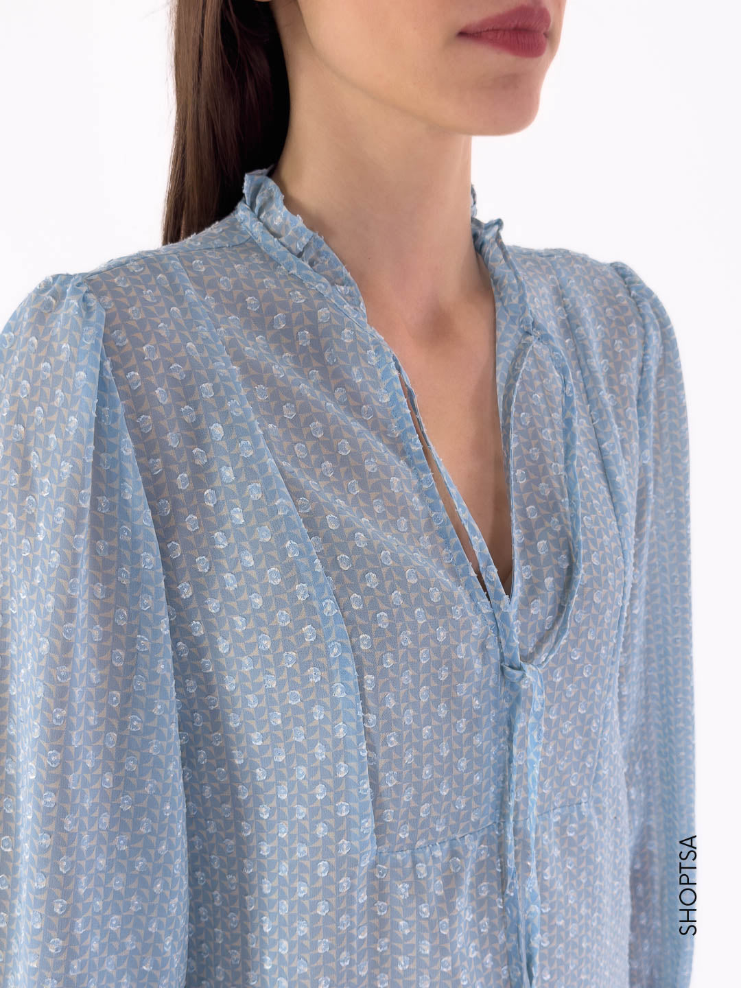 CALERNO - EMME Marella patterned plumetis shirt