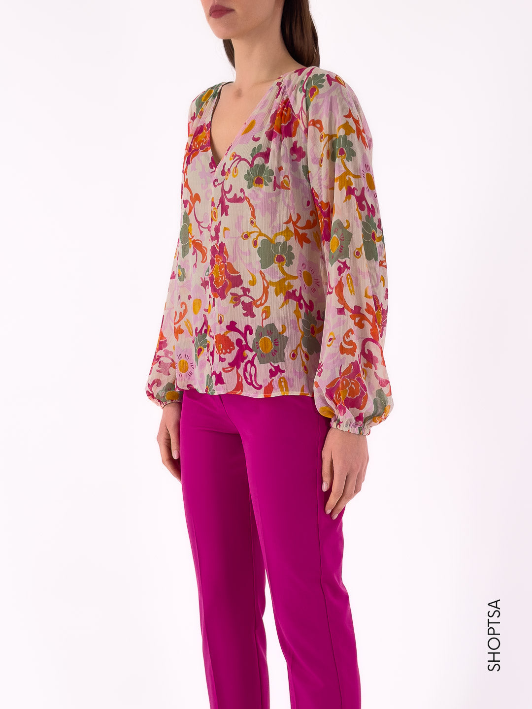 Blusa leggera fantasia fucsia LEO - EMME Marella - Emme Marella - shopTSa