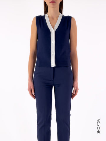 Gilet in filo blu JEREZ - EMME Marella