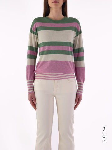 ENEIDE lurex striped sweater - EMME Marella