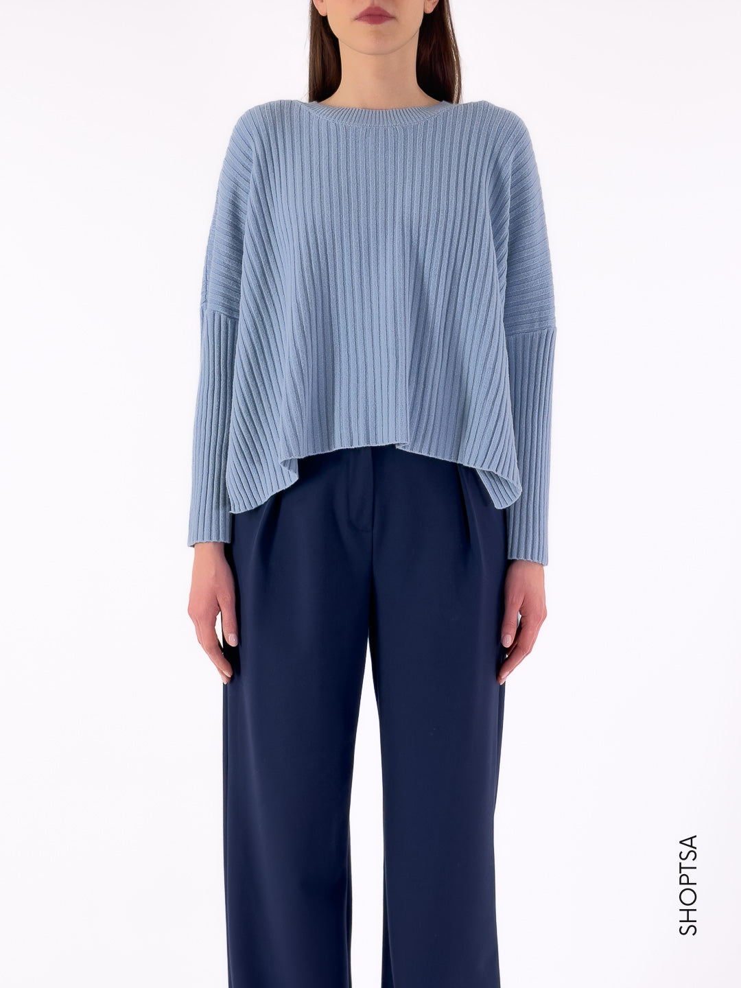 Ribbed length sweater - ViCOLO