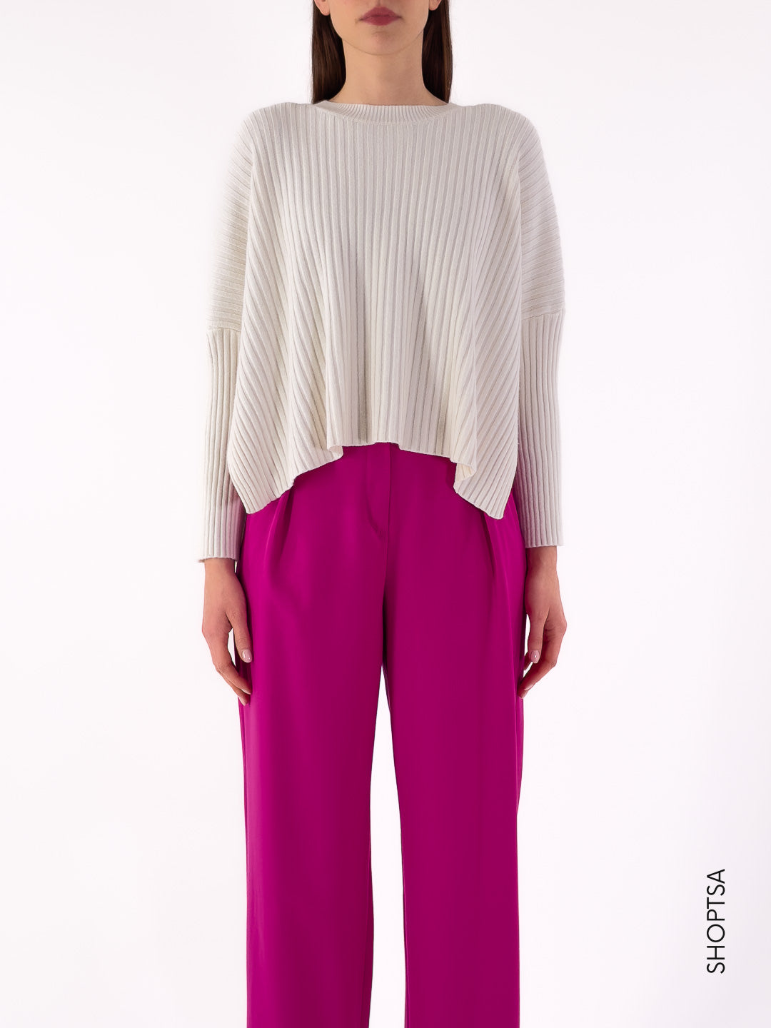 Ribbed length sweater - ViCOLO