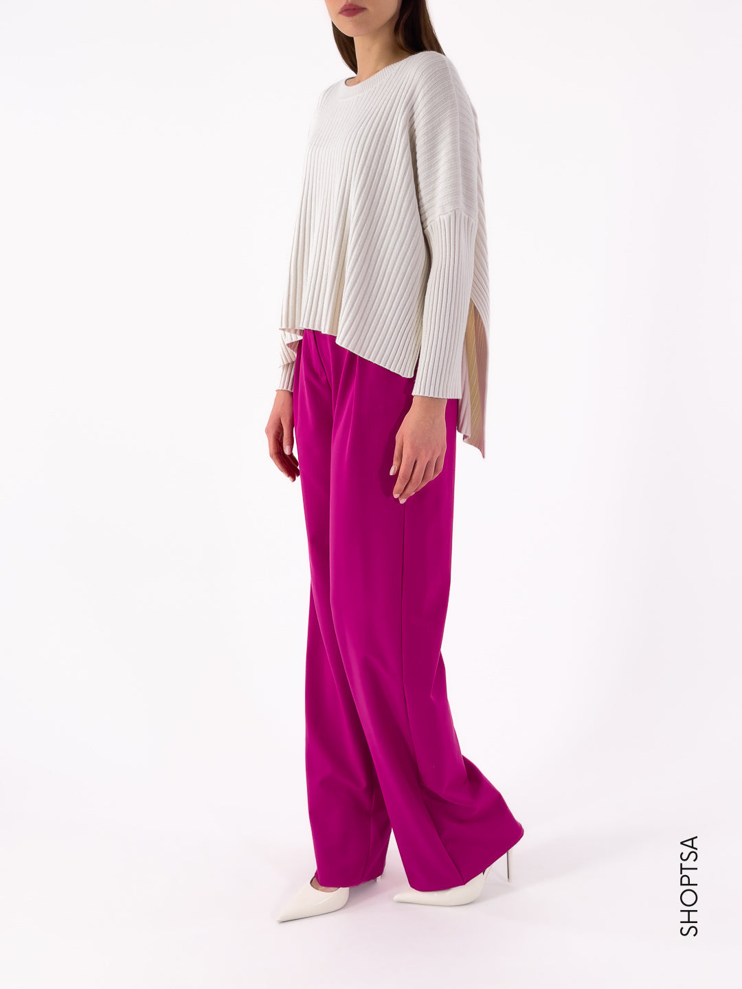 Ribbed length sweater - ViCOLO