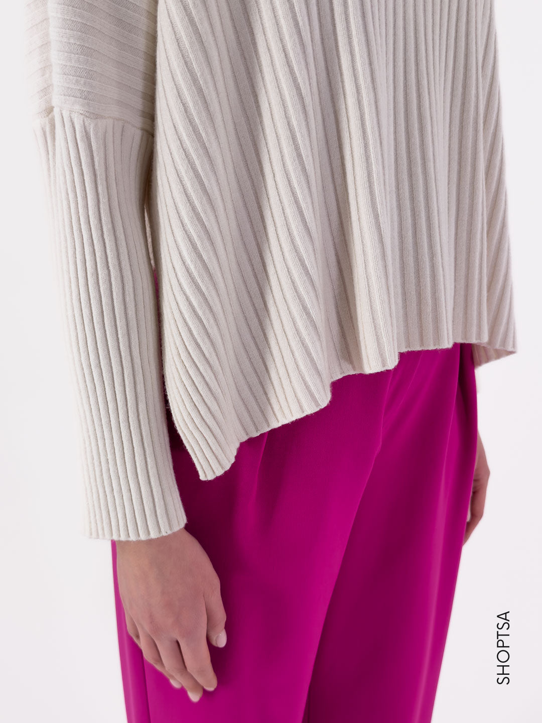 Ribbed length sweater - ViCOLO