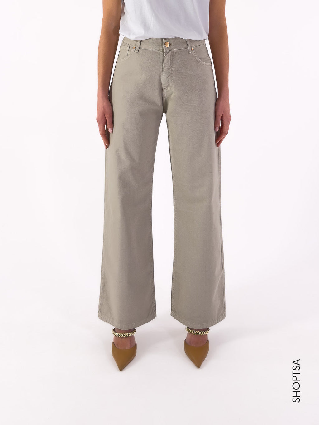 Pantalone in denim fit palazzo