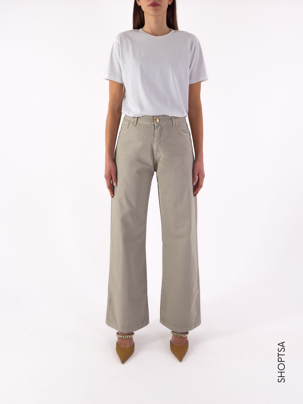 Pantalone in denim fit palazzo